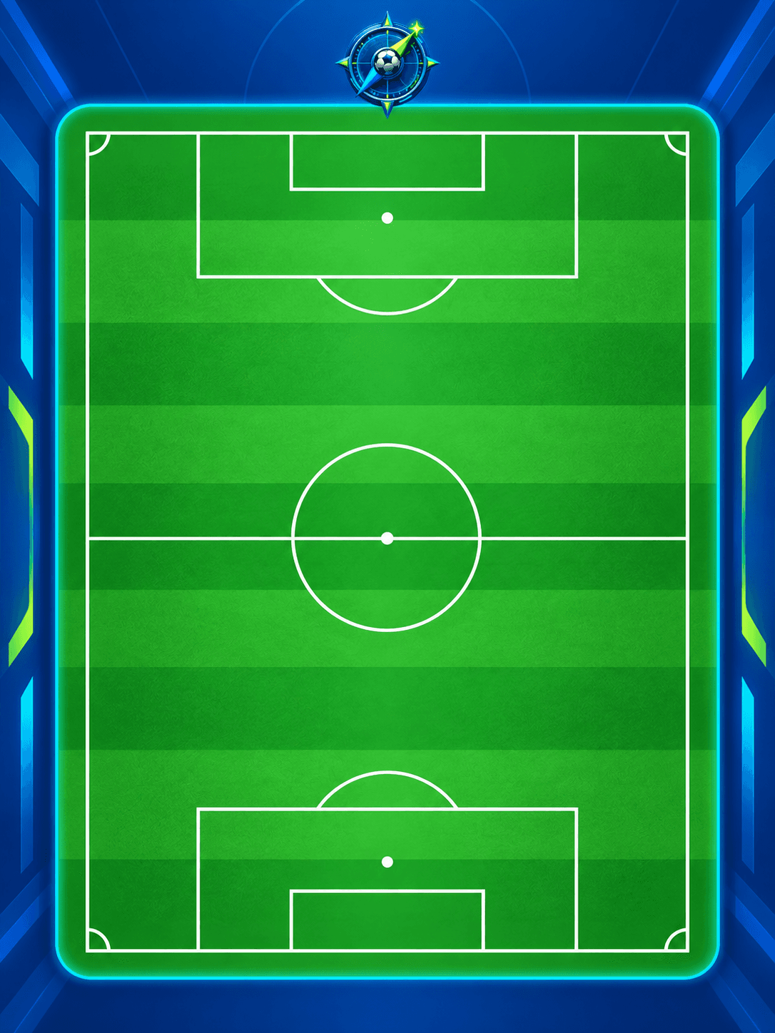 Campo da calcio con formazione suggerita